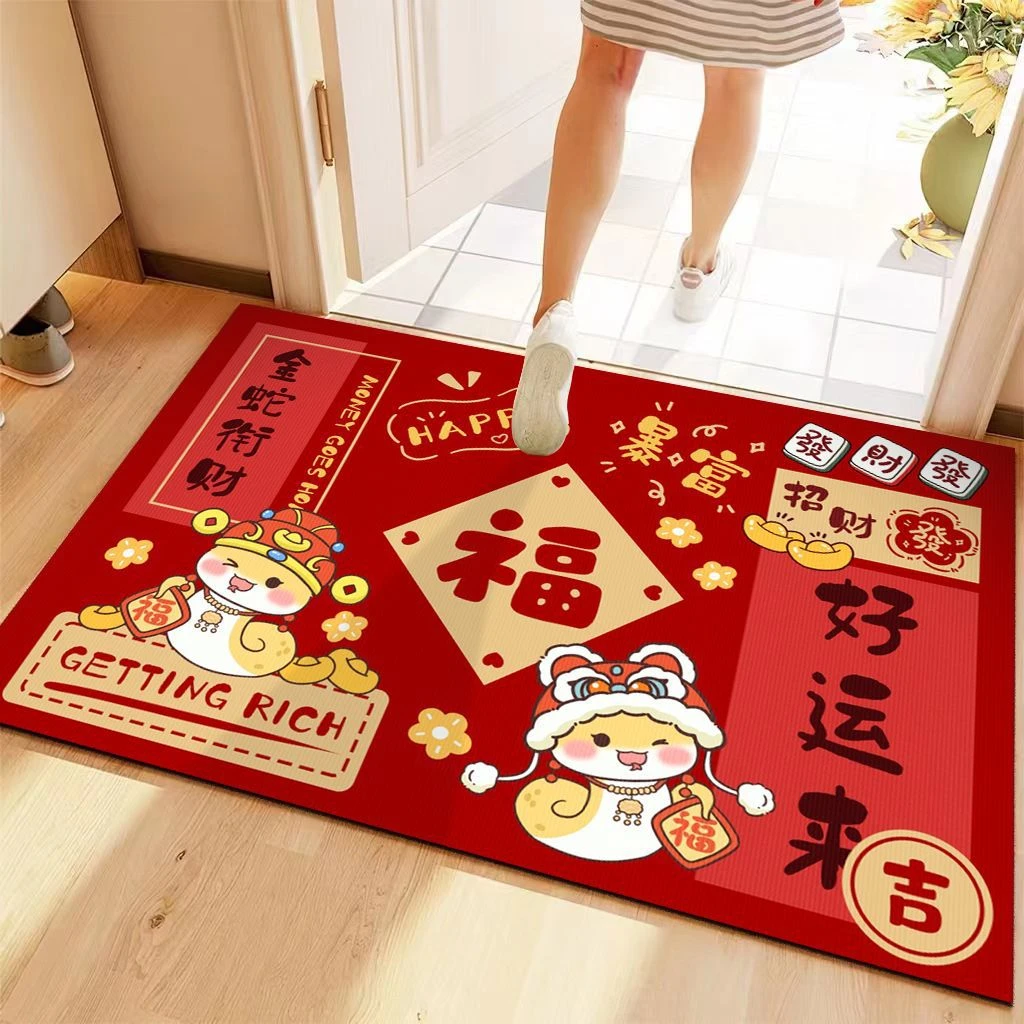 蛇年新款硅藻泥玄关地垫家用门口防滑耐脏脚垫套装