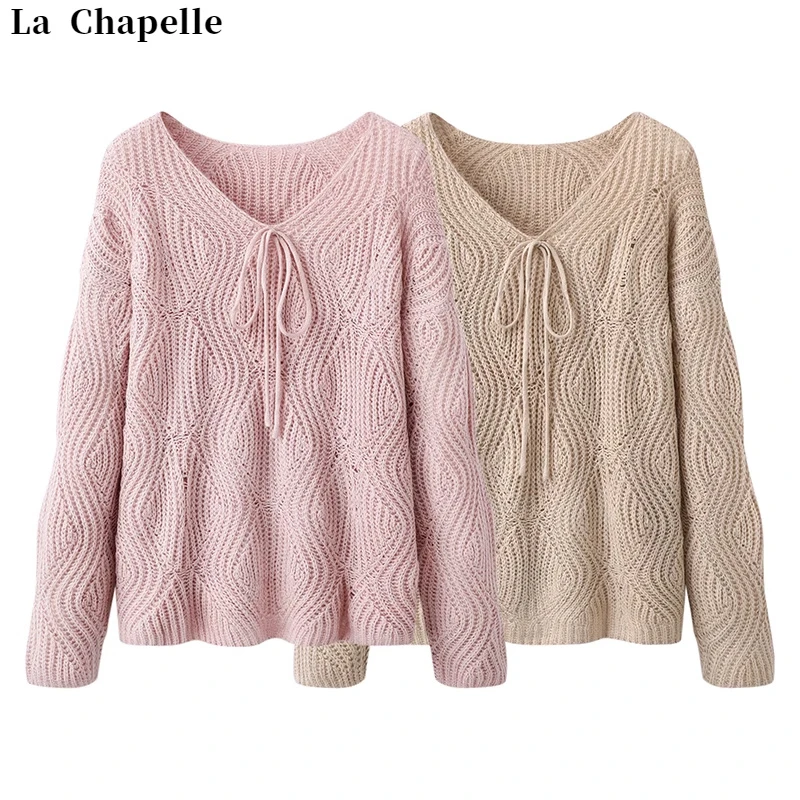 La Chapelle/拉夏贝尔2025春上衣小个子甜美舒适好穿针织衫女