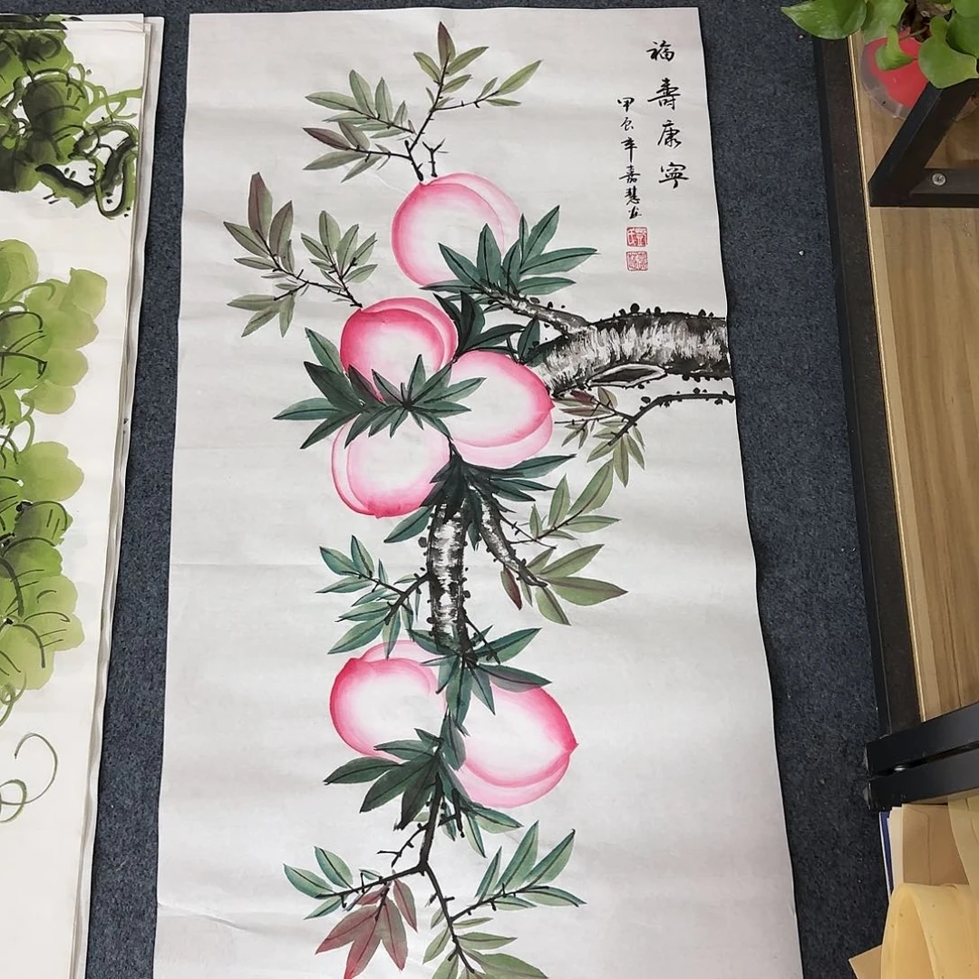 国画尺寸50X100手绘作品