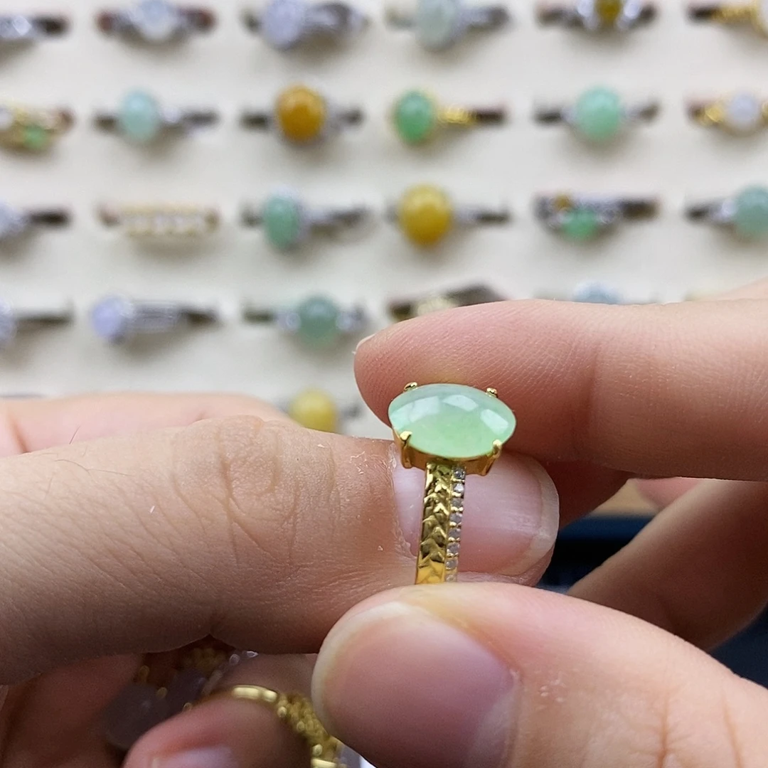 翡翠银S925镶嵌戒指