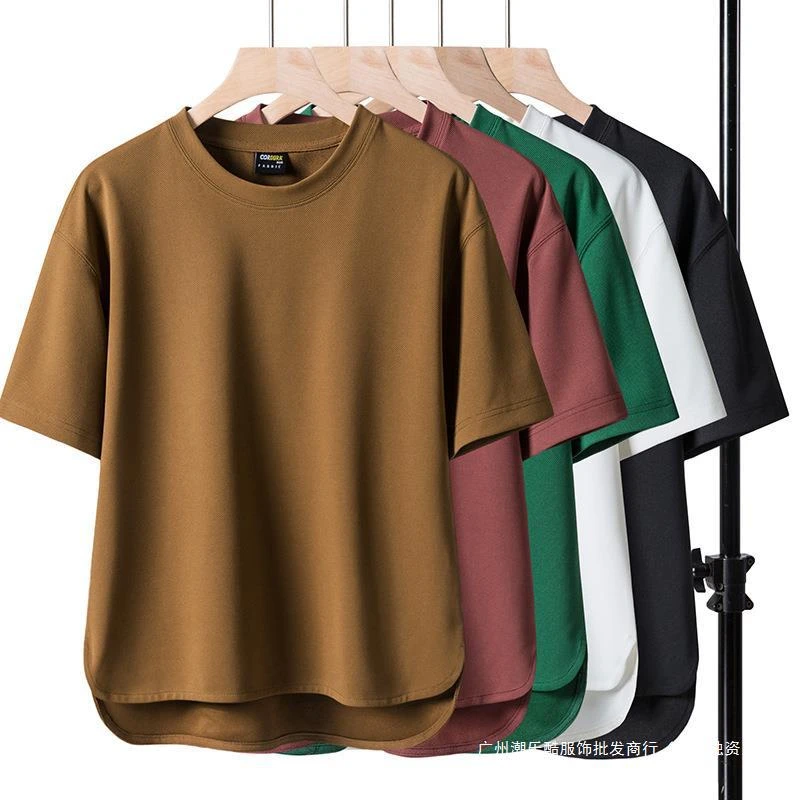 【买一送一】男士简约纯色半袖！100%棉短袖大码圆领T恤!