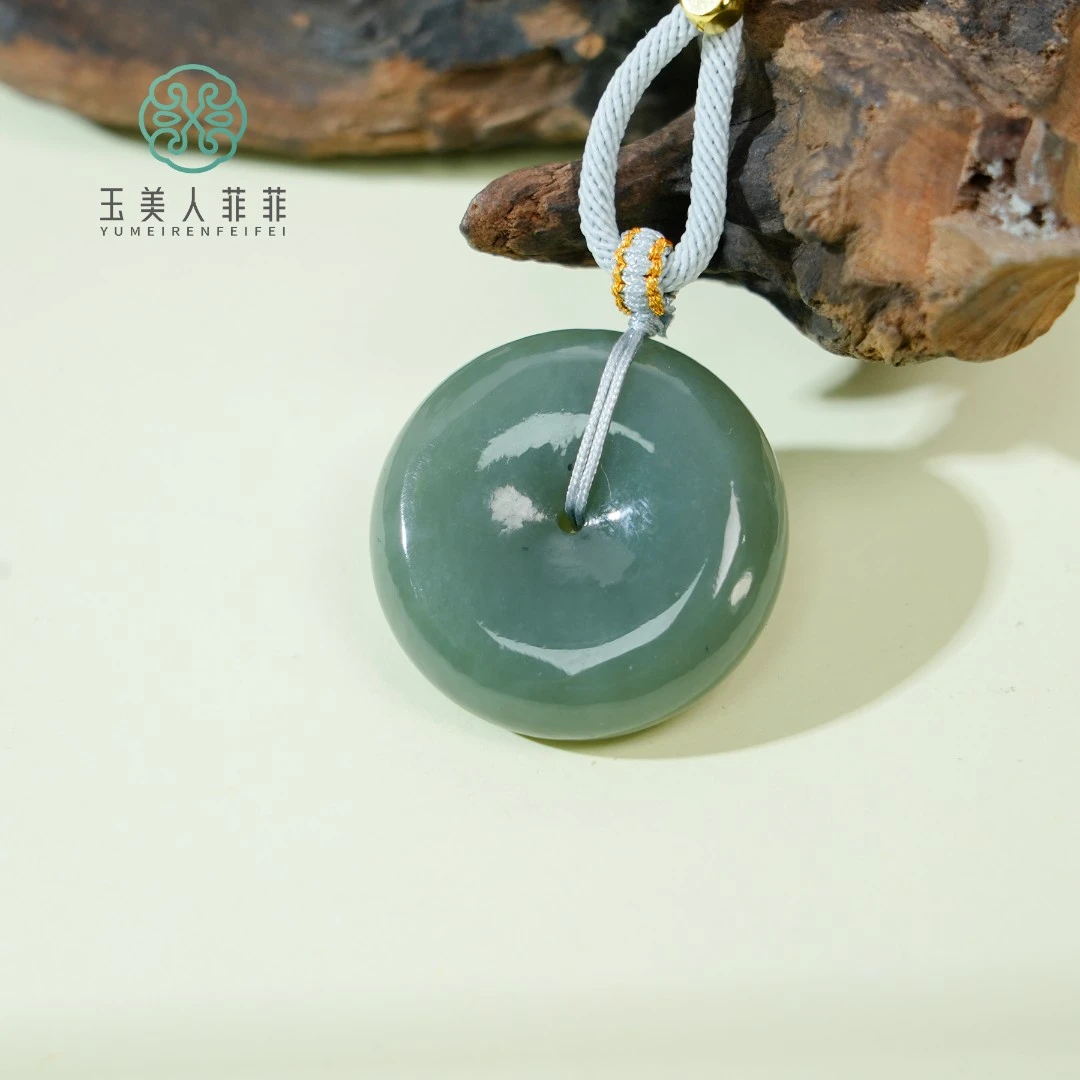 菲菲珠宝好*和田玉平安扣吊坠约33mm-赠绳