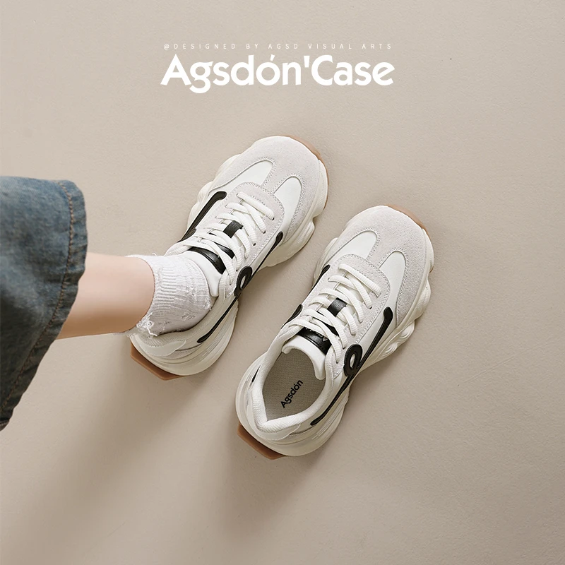 奥古狮登老爹鞋女2025新款秋季厚底阿甘运动休闲配裙子轻便百搭xx