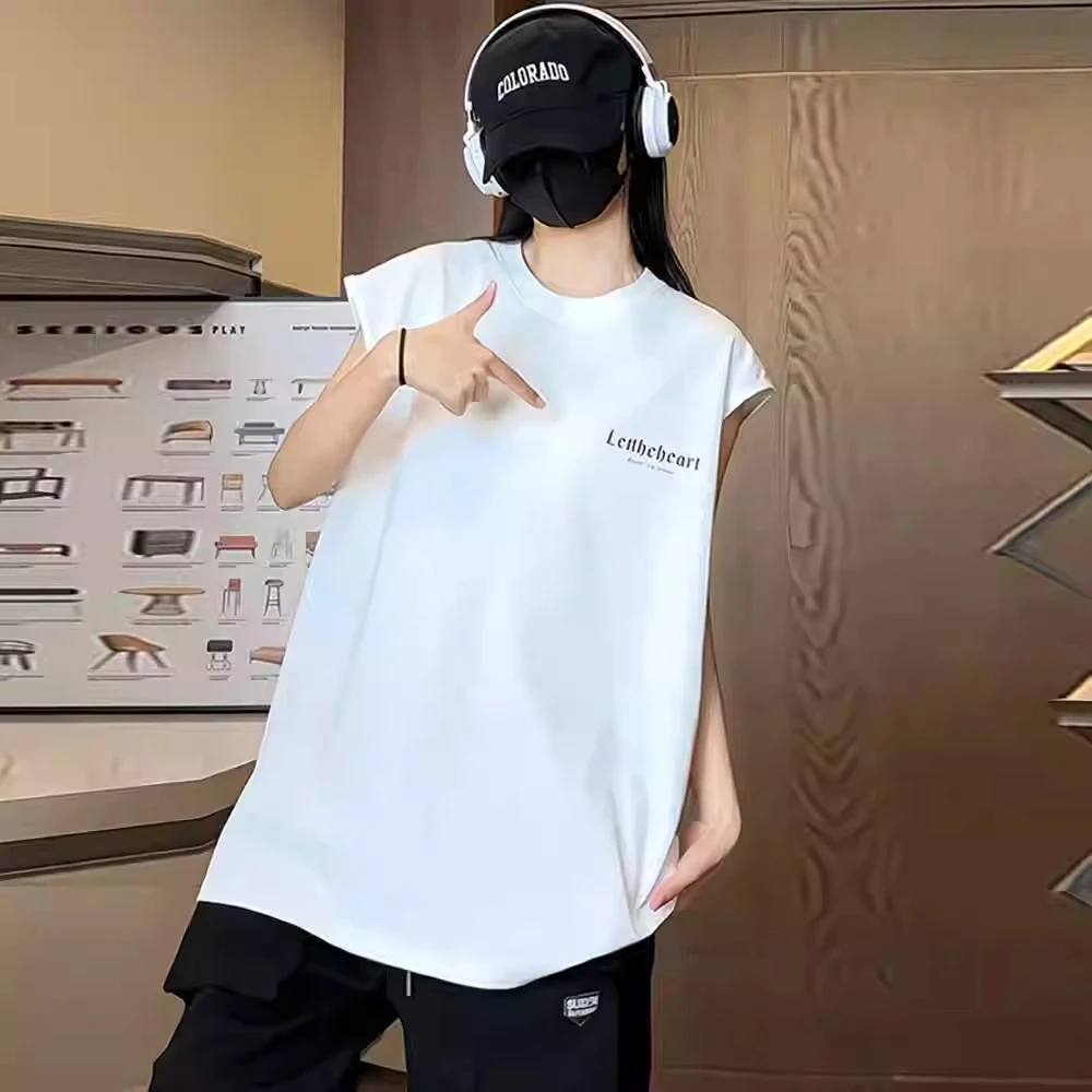 2-300斤加大码美式重磅纯棉坎肩背心男女夏季潮牌痞帅宽松上衣衫