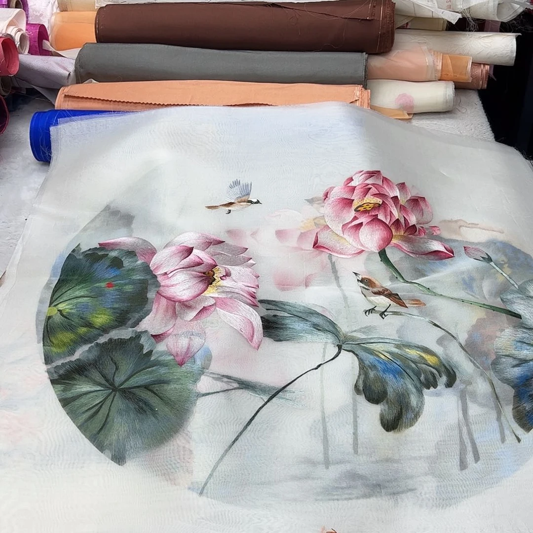 刺绣真丝绣片定制