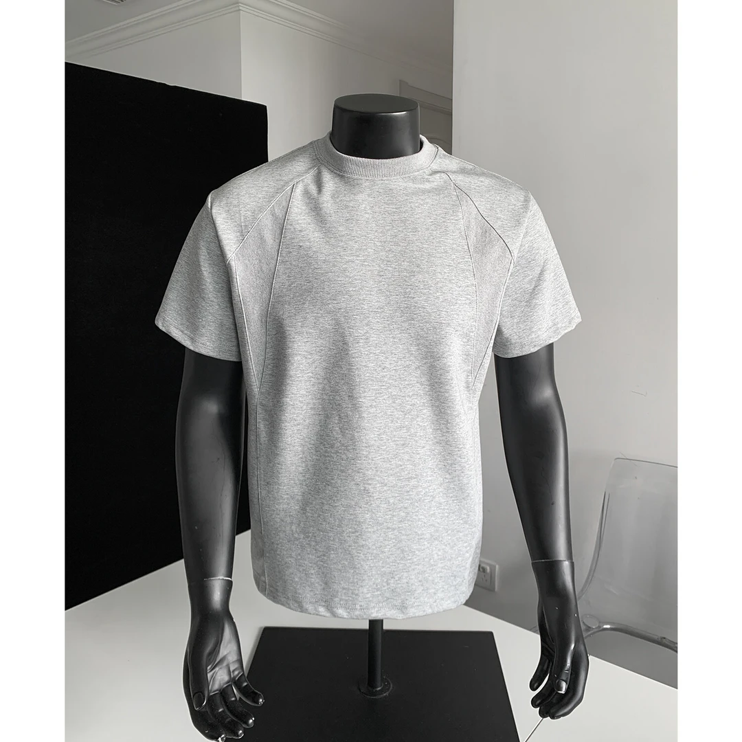 【双肩螺纹boxy版】特大码男装2025抗皱硬挺正肩显瘦宽松230斤短袖T