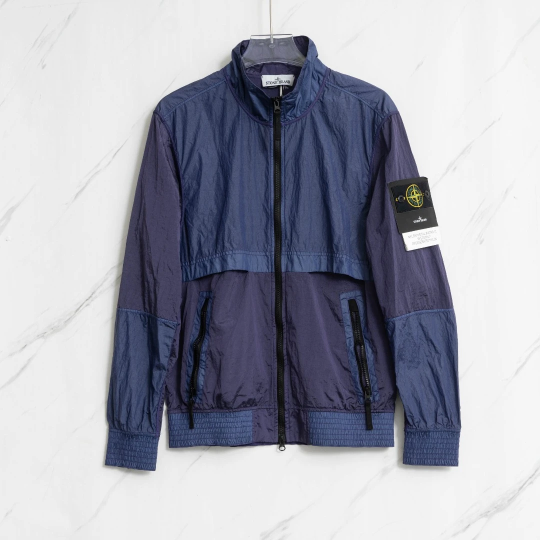 Stone lSland中性拼色立领外套/S9BU00055