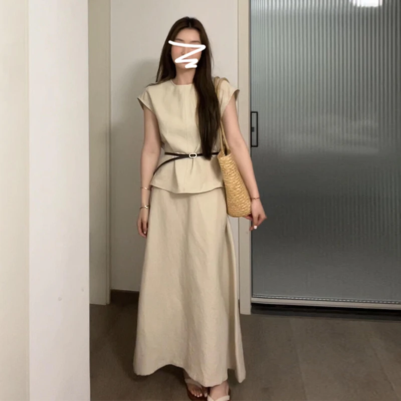 2026新款韩系高级感穿搭一整套连衣裙子女夏季慵懒风气质套装长裙