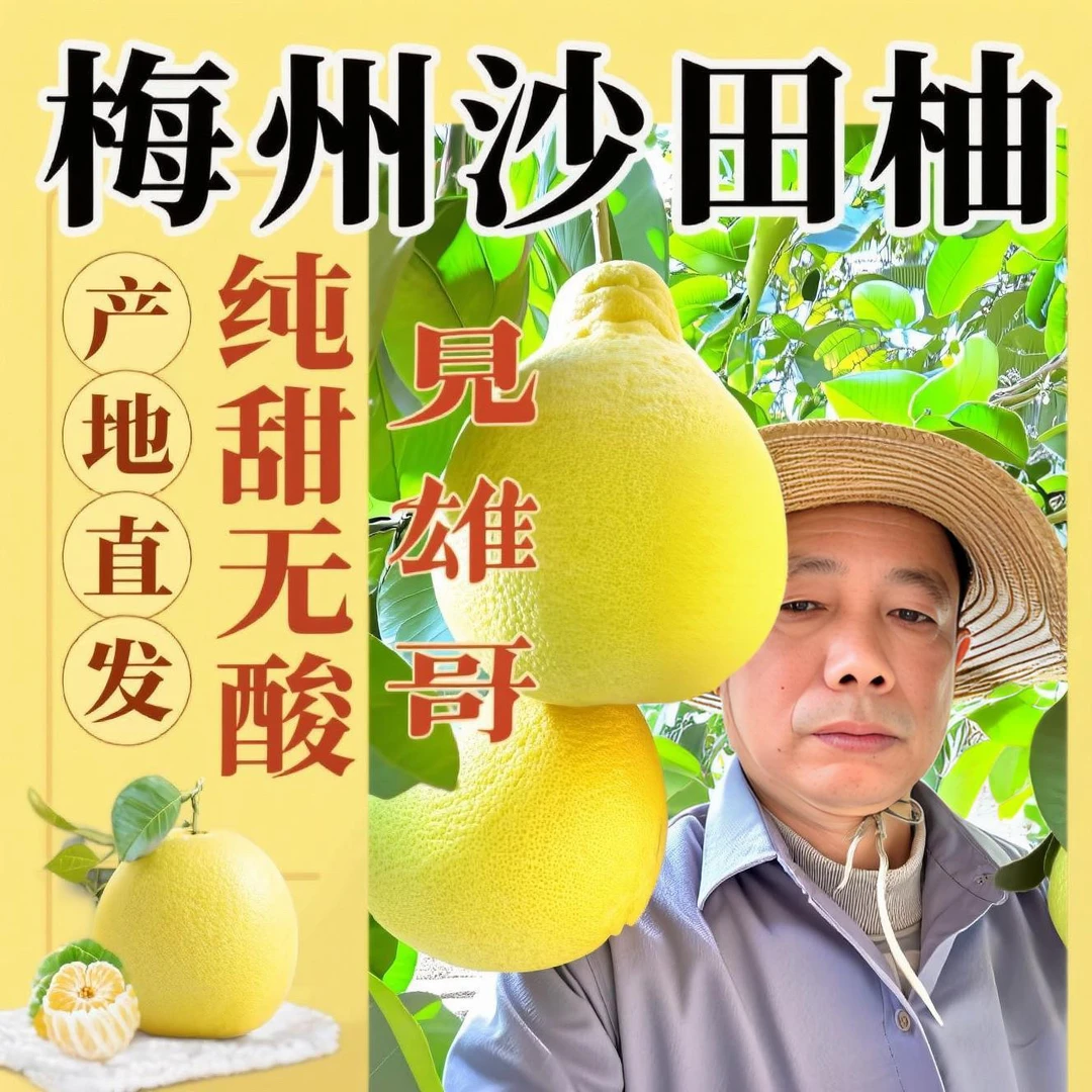 梅县松口沙田柚自家果园直发纯甜不酸各地草莓脑袋实现草莓自由