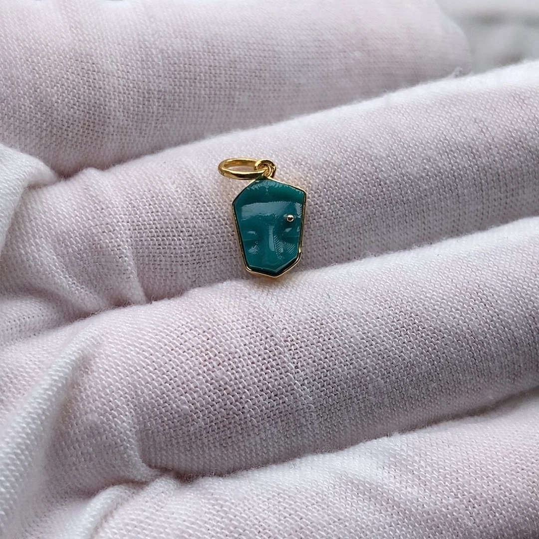 A***x绿松石18K金镶嵌绿松石配饰h