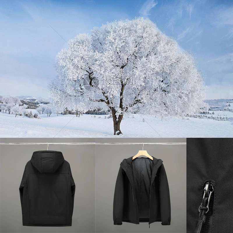 新款男士羽绒服黑白拼色保暖外套潮牌