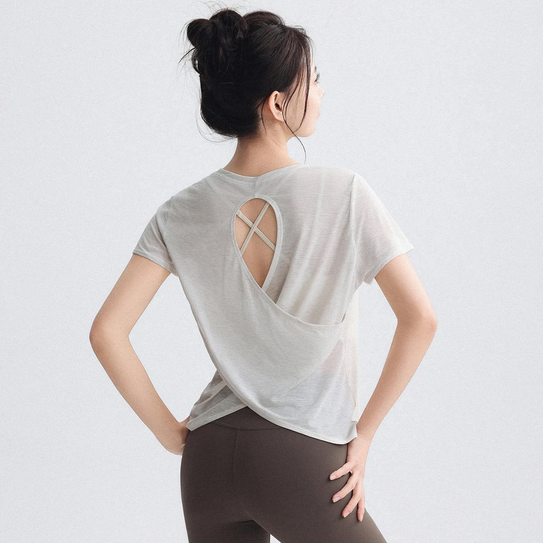 lulu同款露背瑜伽服罩衫女训练跑步运动上衣普拉提健身美背高级感