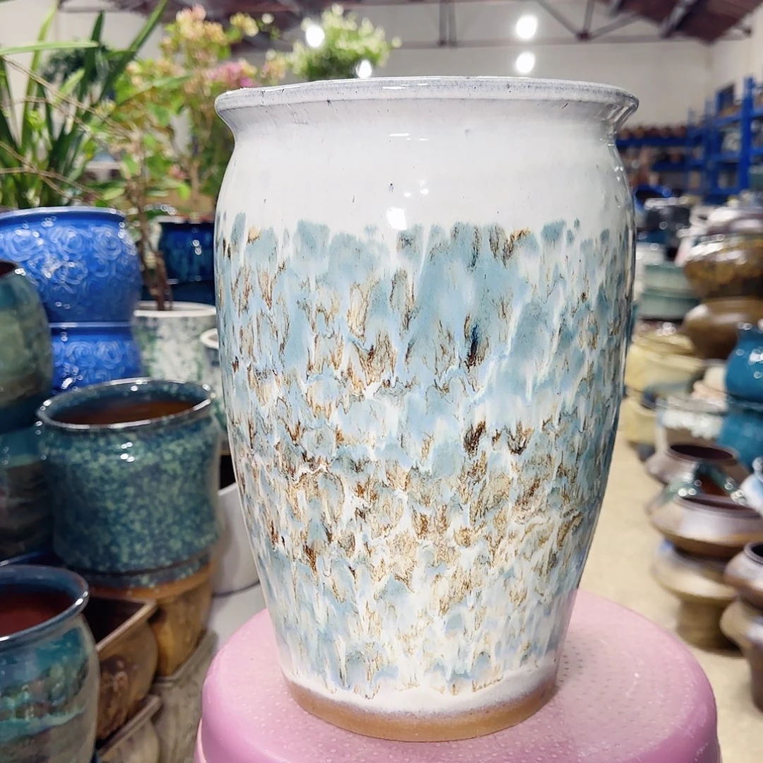 紫砂花盆高30口20……