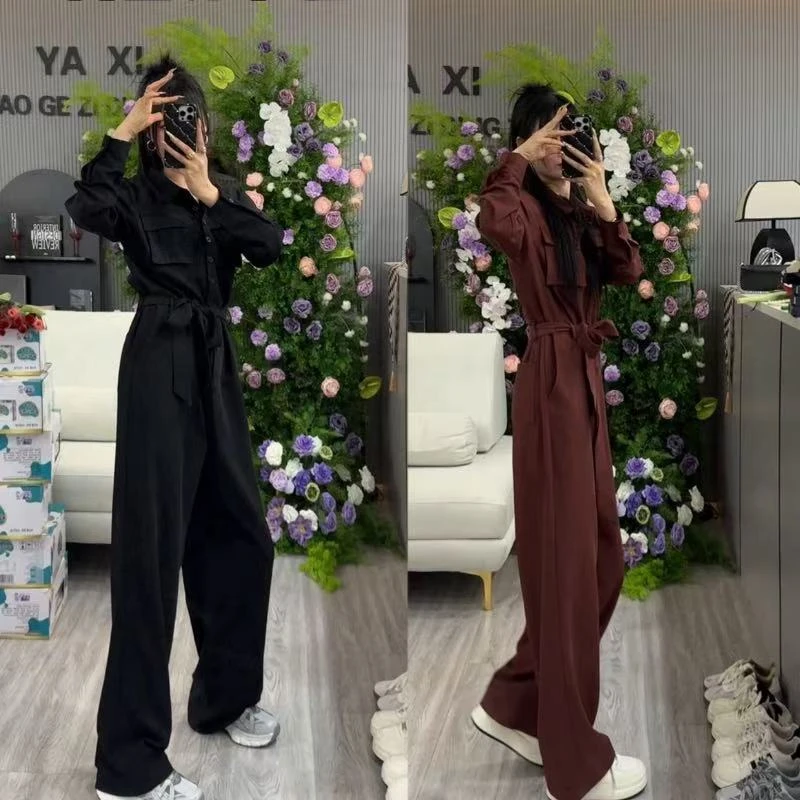 雅希定制~【率性气场】西装工装连体裤时尚炸街宽松显瘦阔腿裤