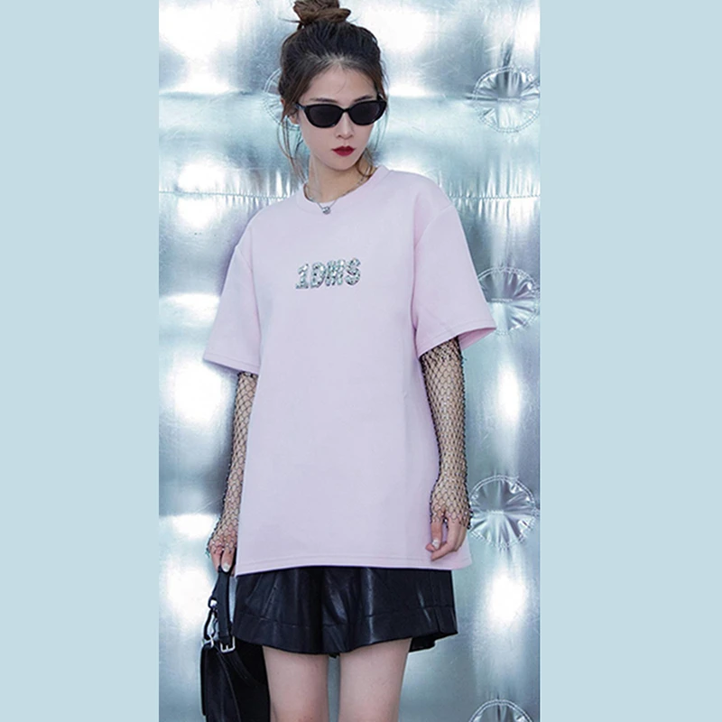 32265【B系列】气质时尚可拆网袖T恤B3AA13043