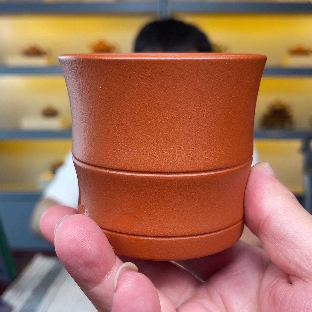 茶壶紫砂朱泥大竹节杯