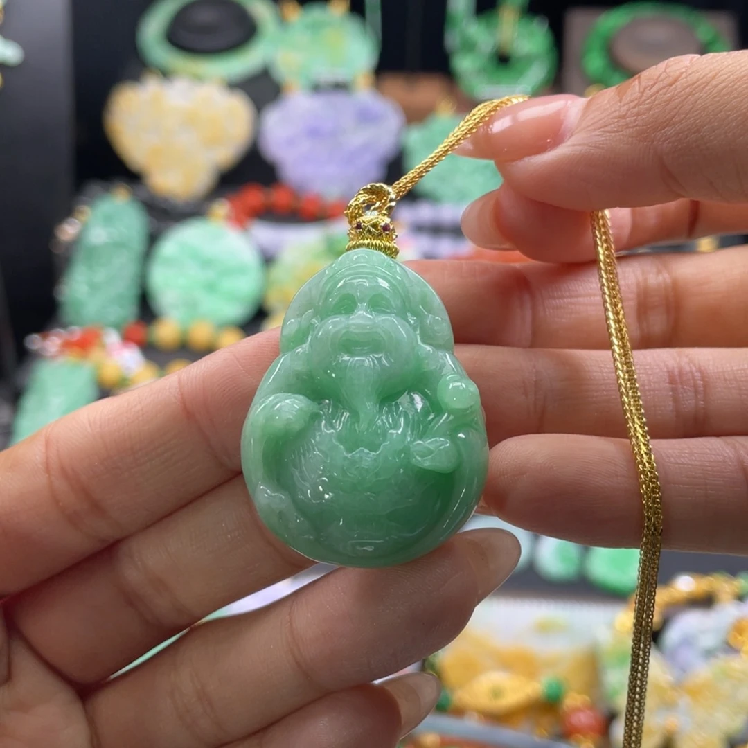 翡翠未镶嵌颈饰代编织