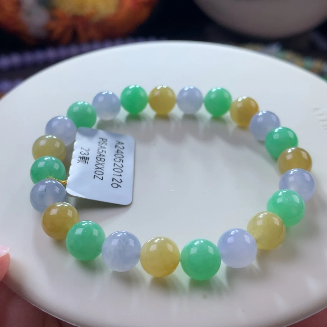 翡翠颈饰未镶嵌翡翠三彩福禄寿卡8+