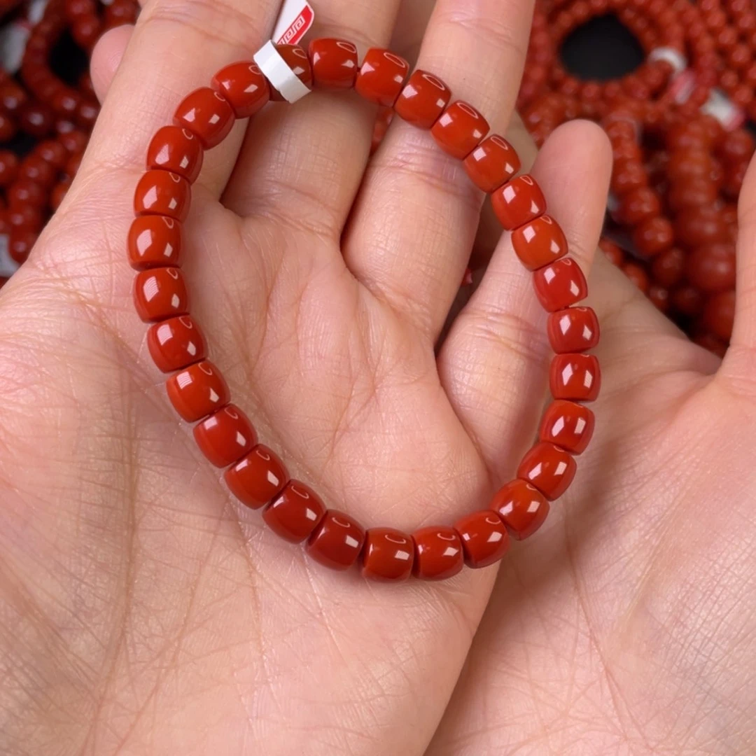 【闪购商品】南红玛瑙手链未镶嵌H***森满肉满色花