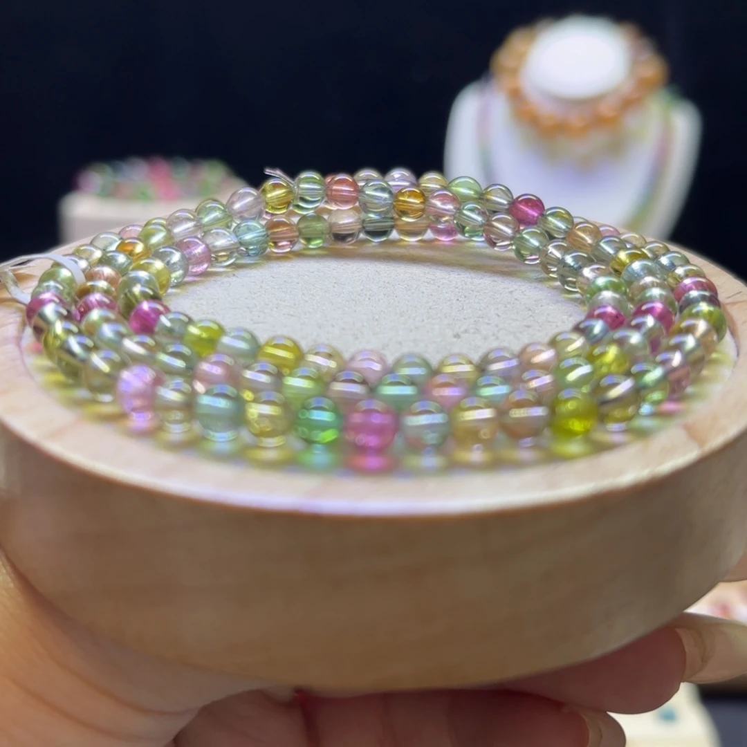 未镶嵌碧玺手链莫兰迪4.8mm