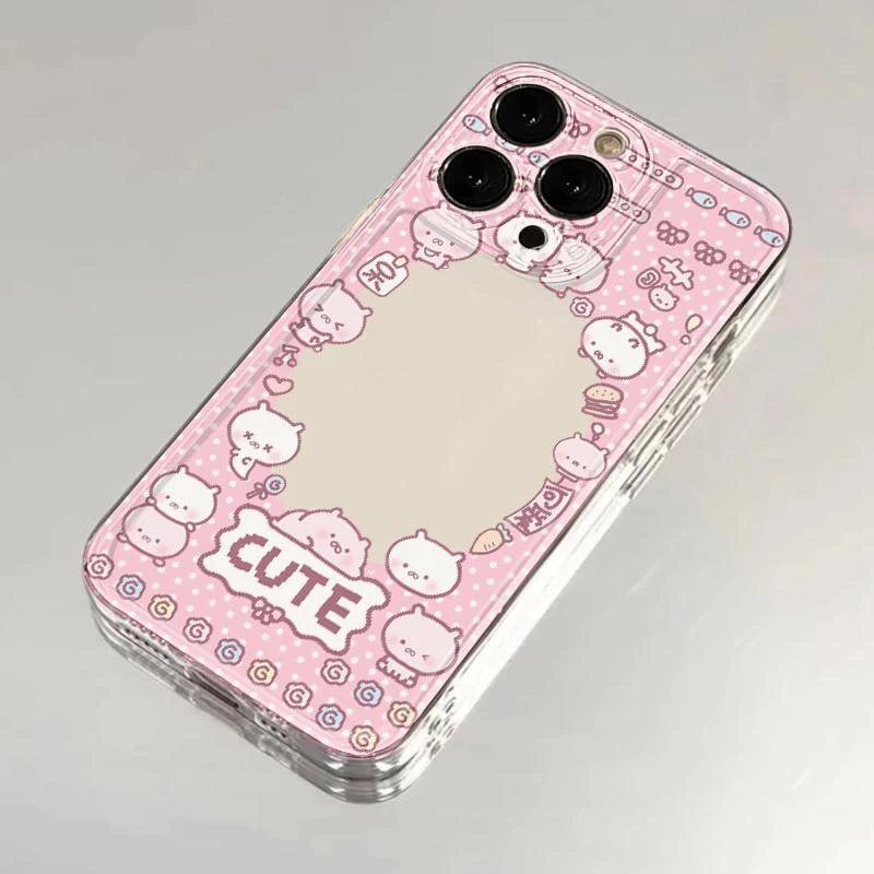 粉兔丸相框适用iPhone16手机壳华为荣耀透明小米15VIVO防摔OPPO软