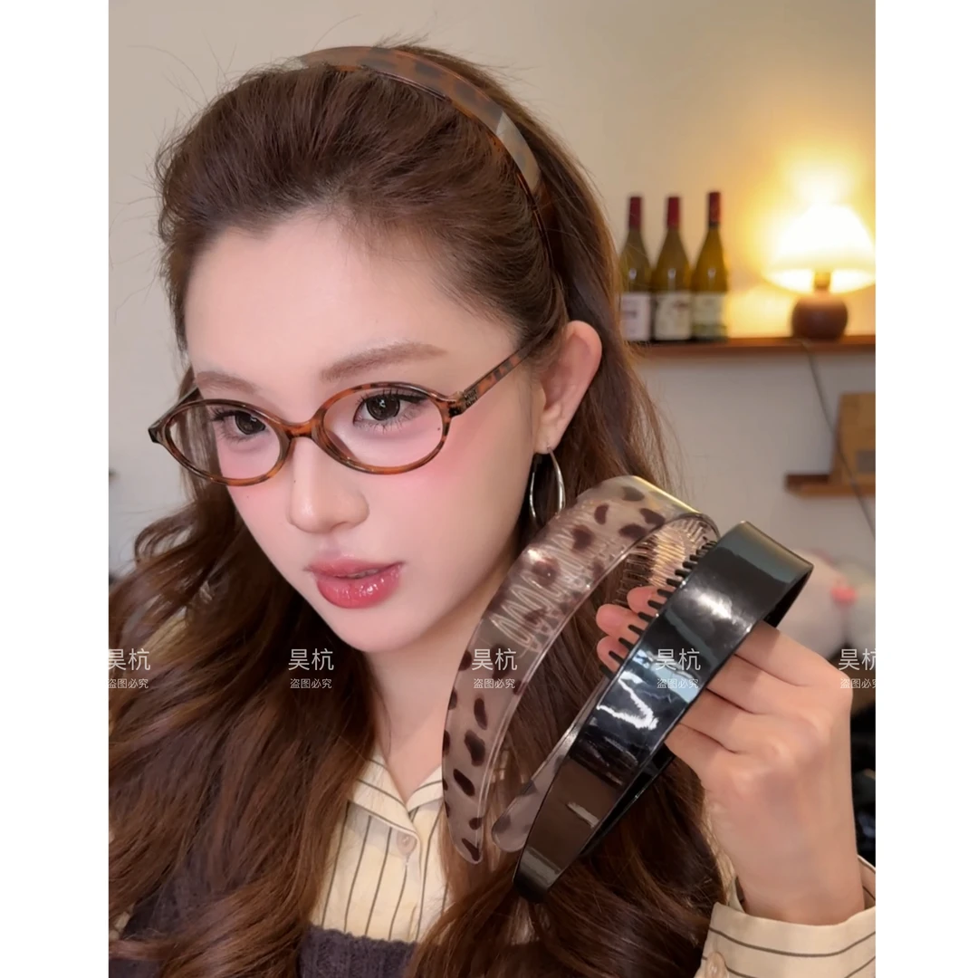 隐形场齿～洗脸敷面膜发箍女前额碎发豹纹色带齿防滑不压头发头箍