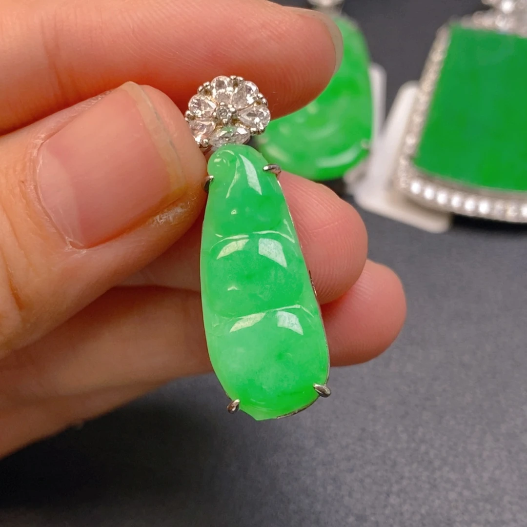 翡翠银S925镶嵌吊坠(不含链)