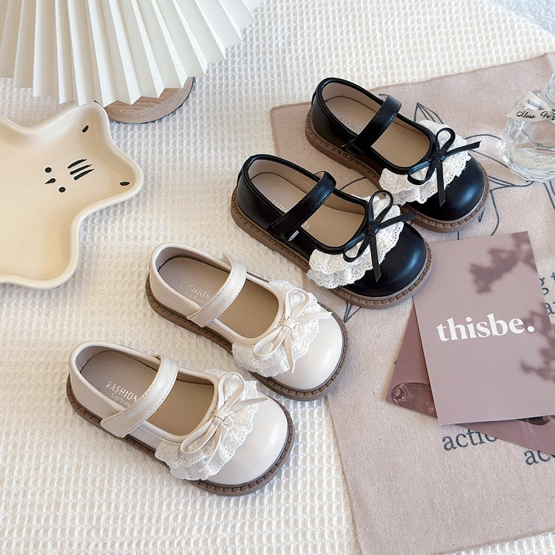 女童公主小皮鞋2025春秋季新款女宝浅口防滑软底小女孩黑色演出鞋