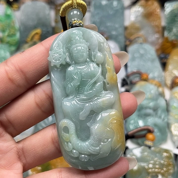 翡翠未镶嵌颈饰普贤