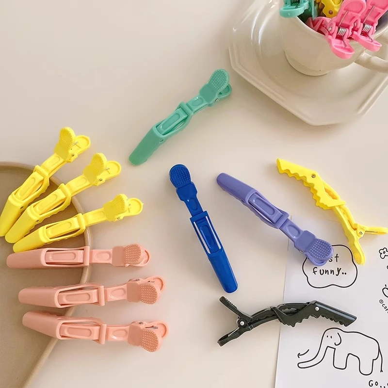 美发无痕发夹理发化妆师专用头发夹子刘海鸭嘴鳄鱼发卡侧边定位夹