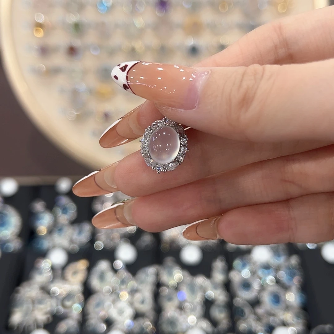 蛇纹石玉银S925镶嵌戒指K****