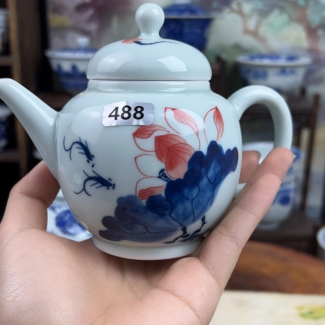 瓷其他荷花壶488。