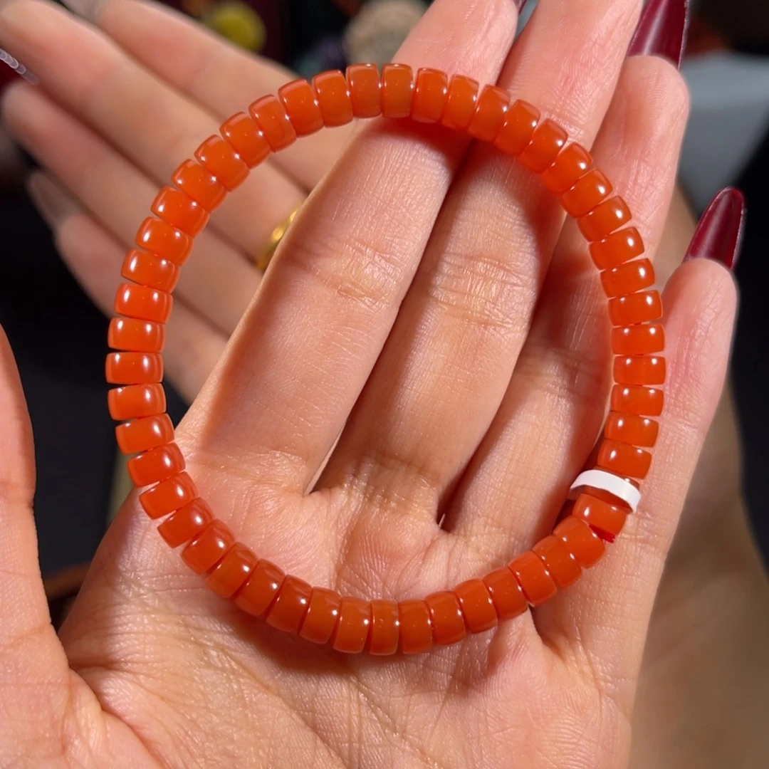 南红玛瑙滴水洞药片单圈6.1mm未镶嵌