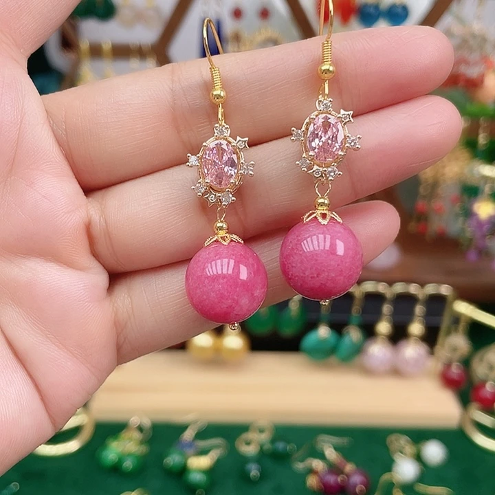 合金石英质玉耳钉