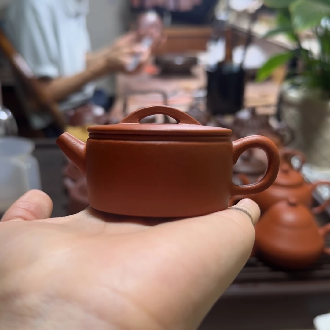 茶壶紫砂全手工迷你汉瓦50cc小红泥