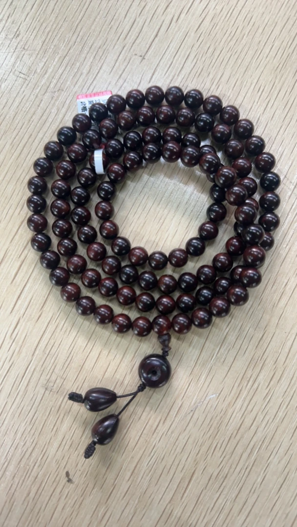 海南黄花梨老料0.8✖️108单圈手串 023106