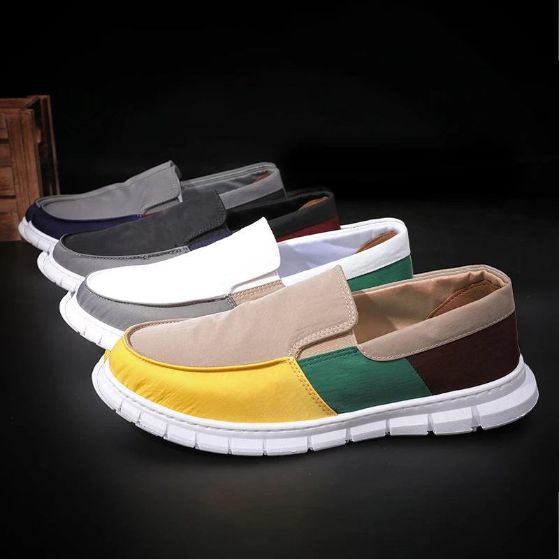 新款冰丝布鞋懒人一脚蹬低帮休闲男鞋透气百搭薄款春季男士0075