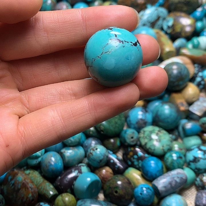 搬***子铁合金高瓷绿蓝圆珠