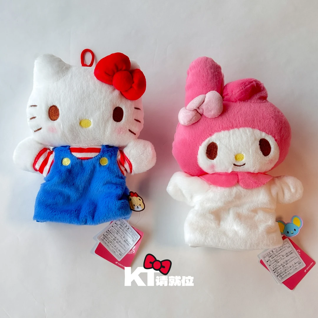 【手偶kitty】美乐蒂蝴蝶结背带裤红蓝色手套hellokitty 日版三丽鸥