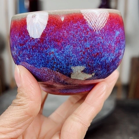 杯原矿釉手工制作钧瓷
