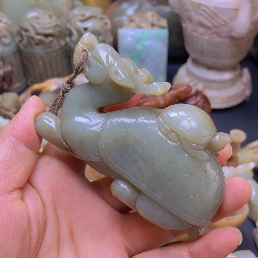 白玉菩提吊坠摆件