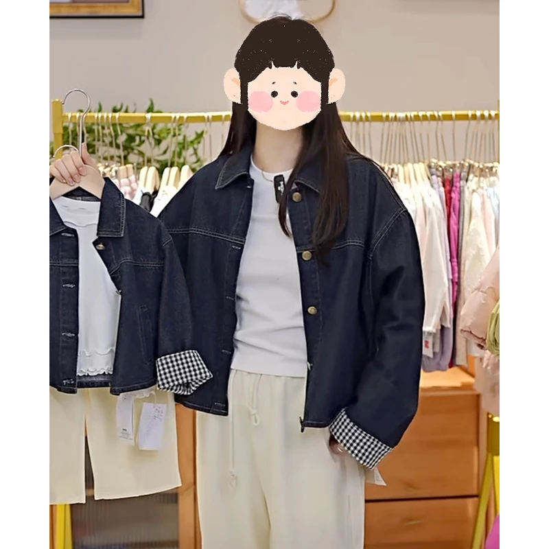 现货【亲子装】郝叔童品女童牛仔外套2025春装新款宝宝百搭潮HP5144