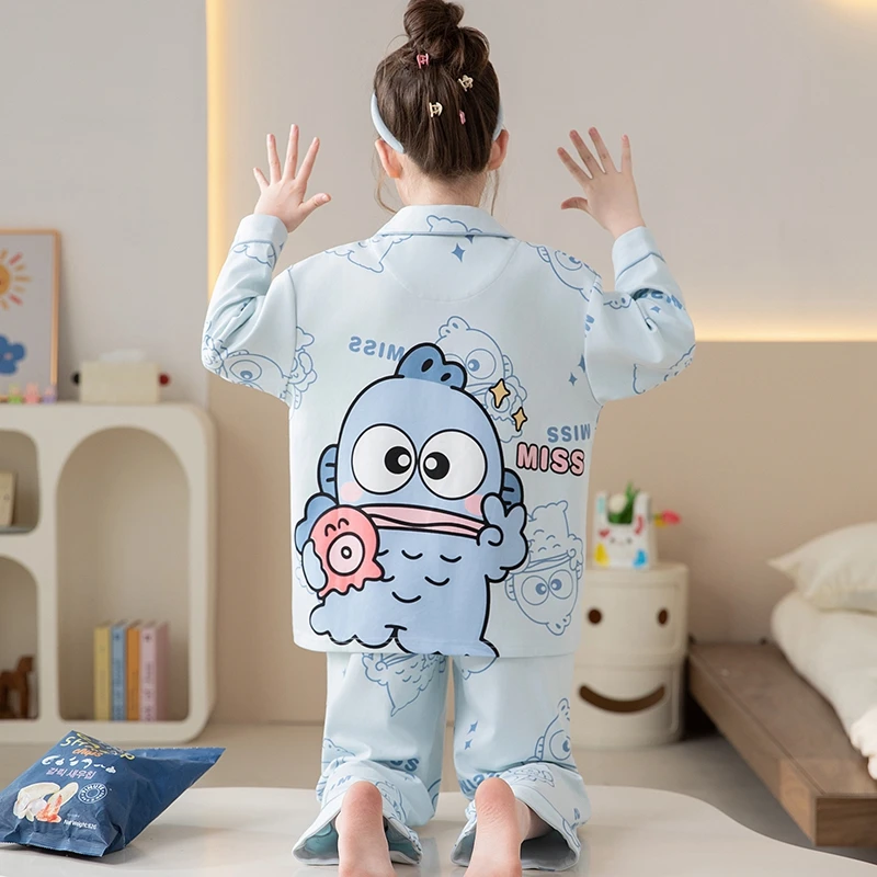 儿童睡衣女童2025新款长袖纯棉春秋季薄款中大童女孩宝宝家居服