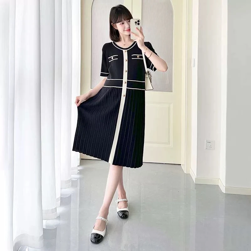 2025夏款连衣裙减龄气质显瘦休闲百搭针织连衣裙（直播间专拍）