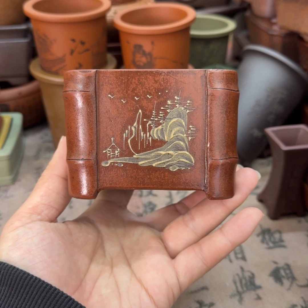 紫砂花盆宜兴紫砂正品8x6.2