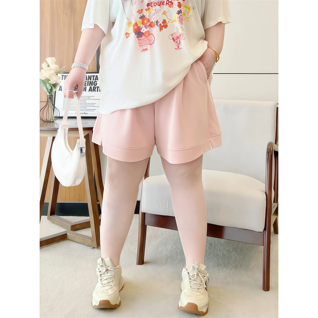 小樽未雪 / 夏款A版大短裤15117花契大码200斤胖mm休闲时尚百搭