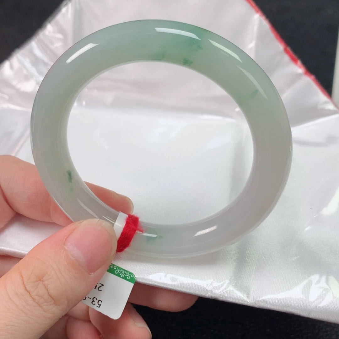 未镶嵌手镯翡翠缅甸天然翡翠手镯53圈口