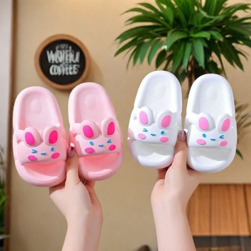儿童女孩夏季厚底防滑男童女童宝宝可爱兔3-6-12岁小宝宝拖鞋