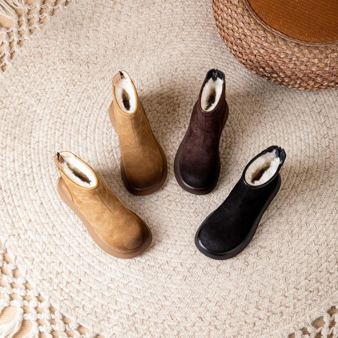 【皮毛一体】【断码清货默认个别微瑕】女士马丁靴短靴 2053