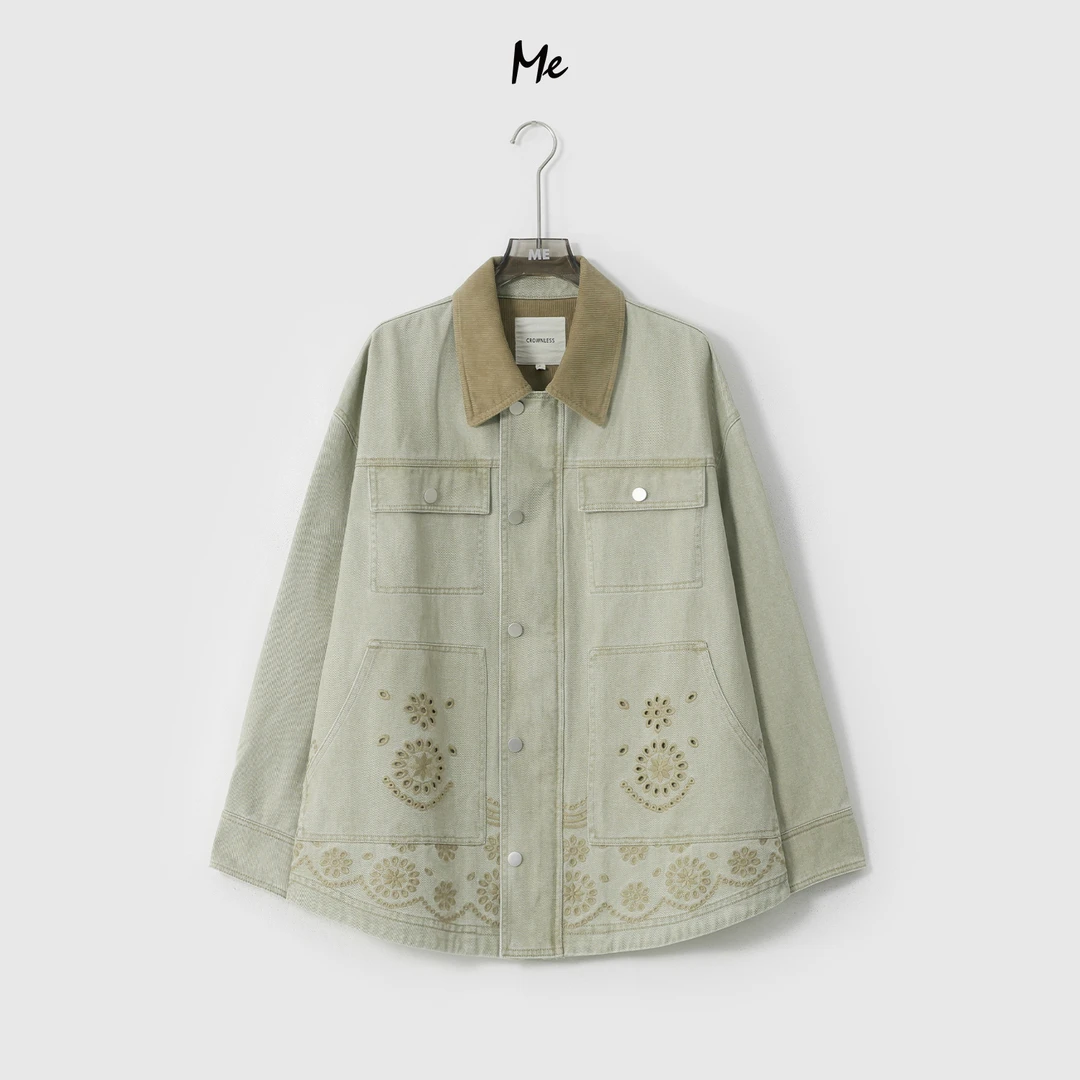 ME【花浪巴恩外套】100棉重工镂空刺绣透气时尚一手长外套MESA0177